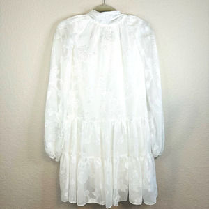 Badgley Mischka White Floral Midi Dress